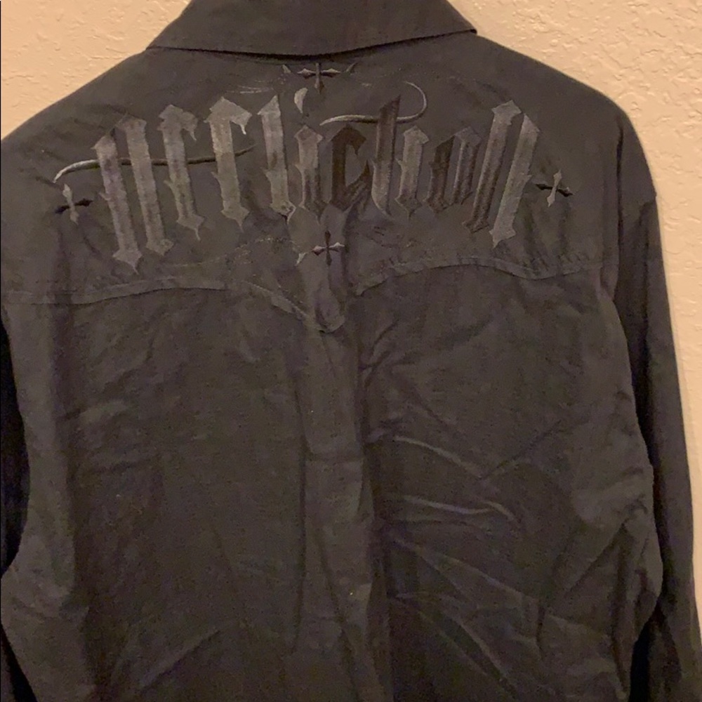 Men’s affliction button down shirt